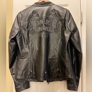 Harley Davidson Ladies Black Leather Jacket